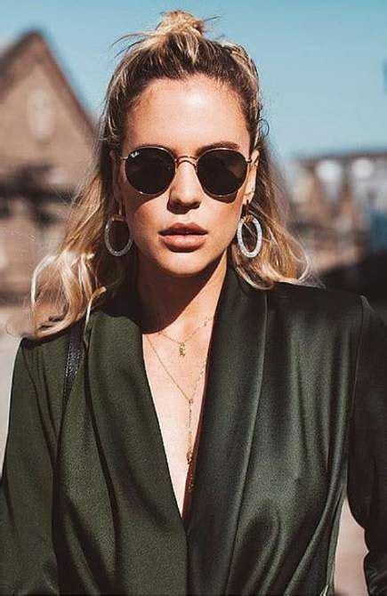 ray ban round sunglasses street style